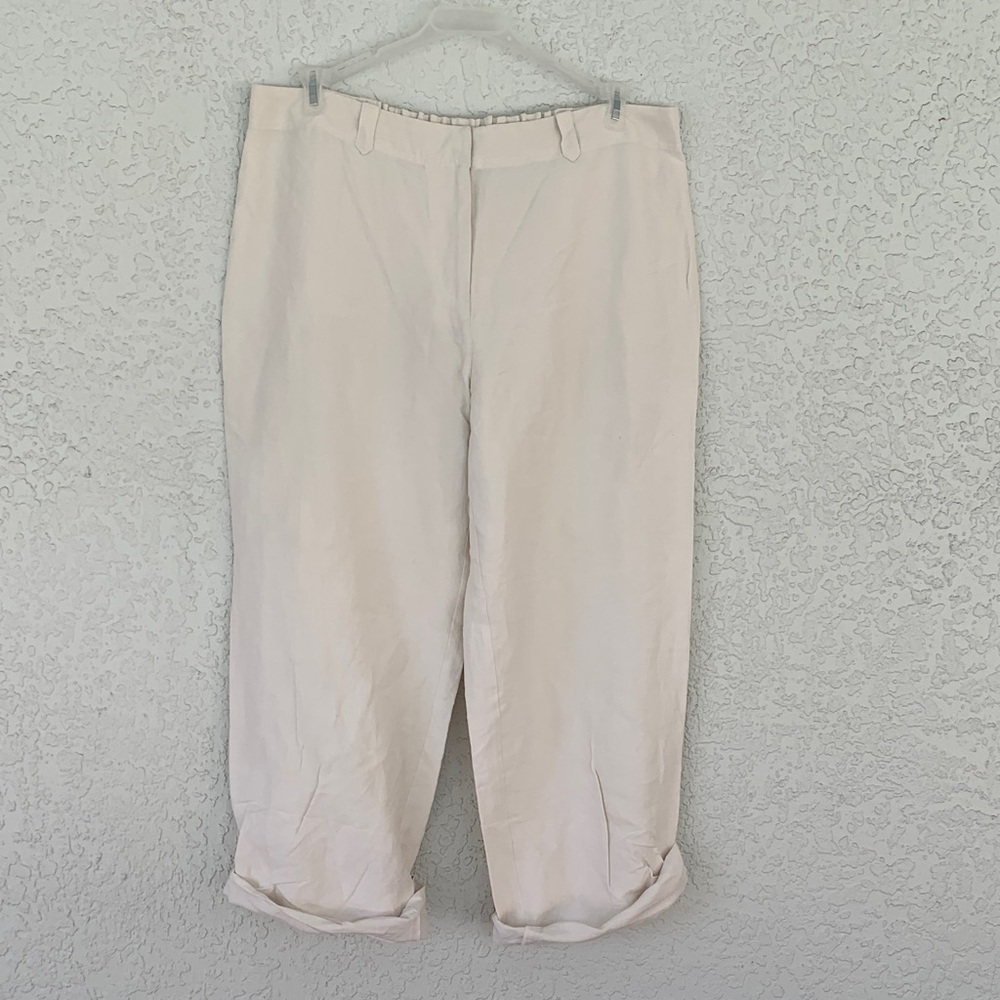 Soft Surroundings cream silk and linen blend pants size TXL